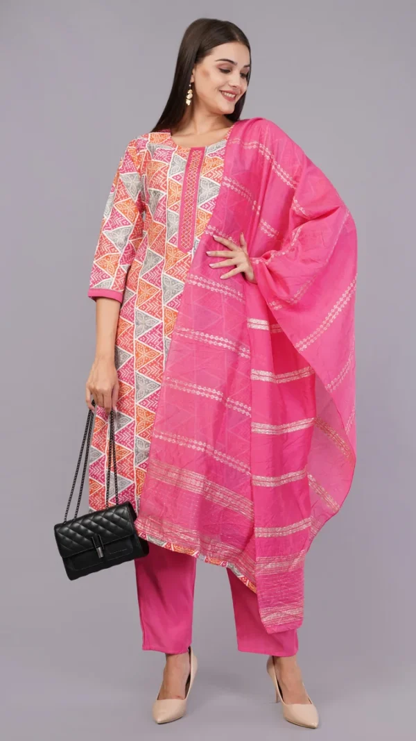 Vaidahi's Jaipur Royalty: Tussar Cotton Suit with Printed Dupatta