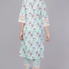 Vaidahi Cotton Floral Print Suit with Lace Accents