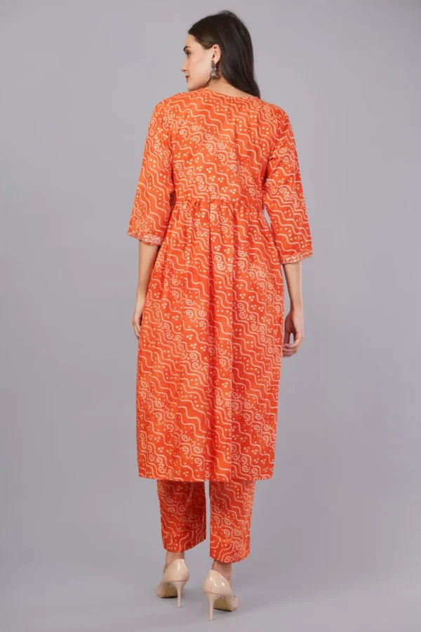 Vaidahi's Sunset Soiree: Orange Leheriya Suit with Dupatta