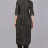 Vaidahi Black Cotton Frock Fusion